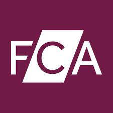 FCA logo is FCA in white writing on a maroon background